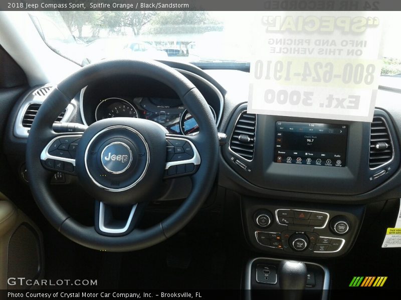 Spitfire Orange / Black/Sandstorm 2018 Jeep Compass Sport