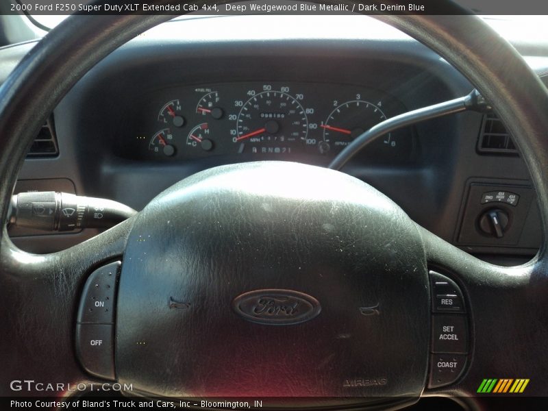 Deep Wedgewood Blue Metallic / Dark Denim Blue 2000 Ford F250 Super Duty XLT Extended Cab 4x4