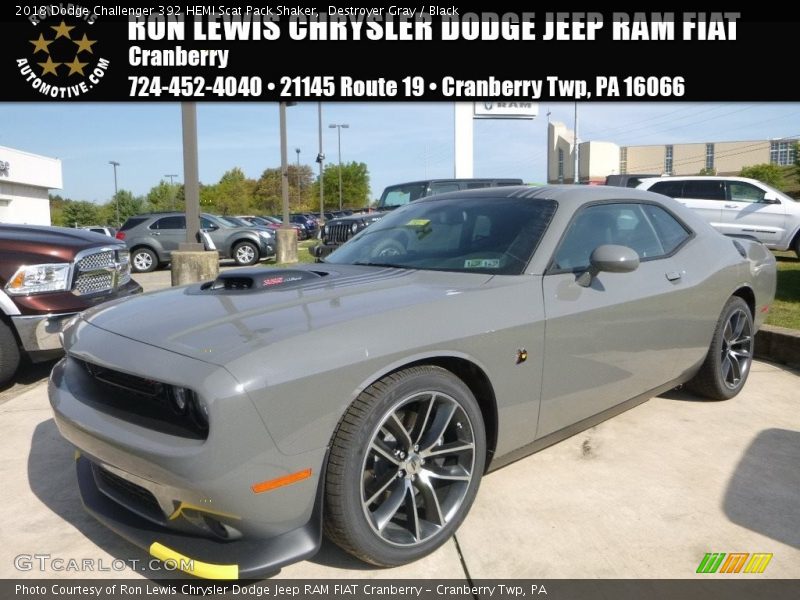 Destroyer Gray / Black 2018 Dodge Challenger 392 HEMI Scat Pack Shaker