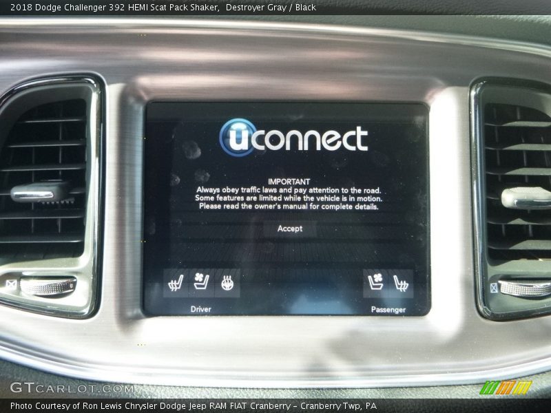 Destroyer Gray / Black 2018 Dodge Challenger 392 HEMI Scat Pack Shaker