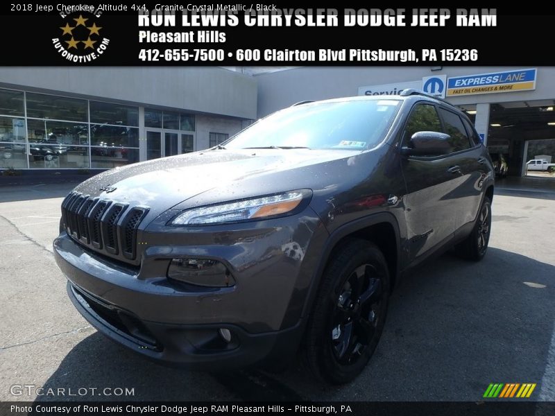 Granite Crystal Metallic / Black 2018 Jeep Cherokee Altitude 4x4