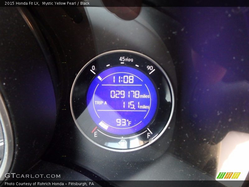 Mystic Yellow Pearl / Black 2015 Honda Fit LX