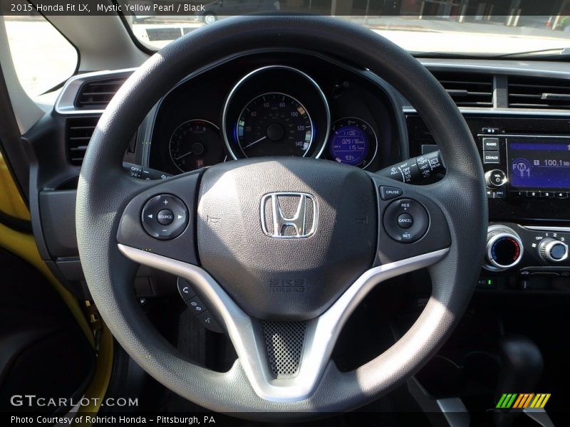 Mystic Yellow Pearl / Black 2015 Honda Fit LX