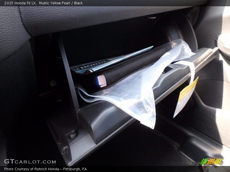 Mystic Yellow Pearl / Black 2015 Honda Fit LX