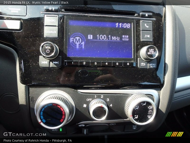 Mystic Yellow Pearl / Black 2015 Honda Fit LX