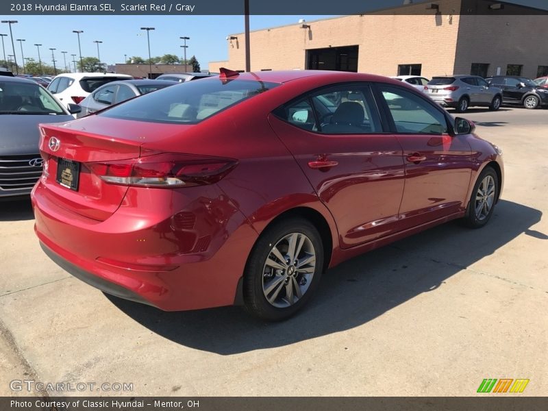 Scarlet Red / Gray 2018 Hyundai Elantra SEL