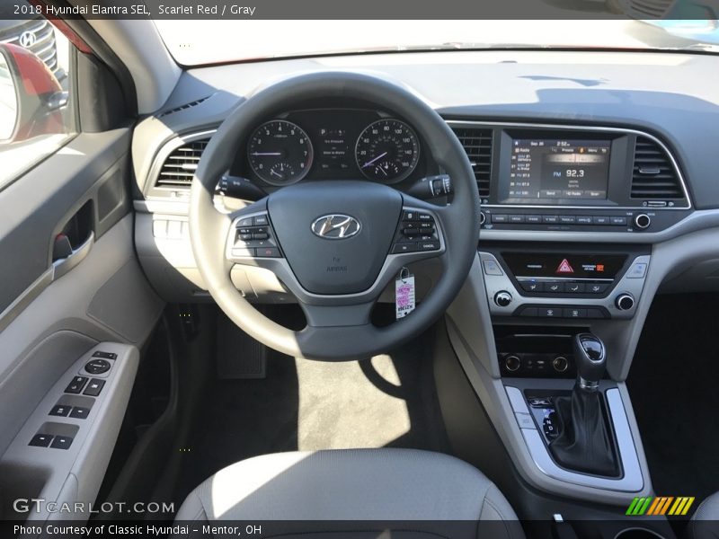 Scarlet Red / Gray 2018 Hyundai Elantra SEL