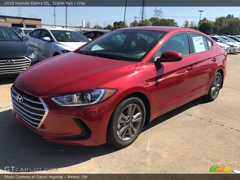 Scarlet Red / Gray 2018 Hyundai Elantra SEL