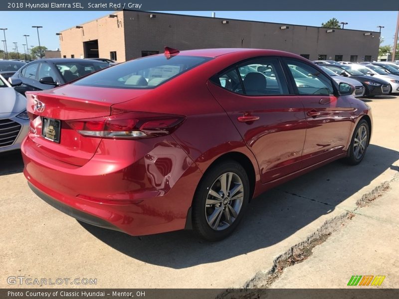 Scarlet Red / Gray 2018 Hyundai Elantra SEL