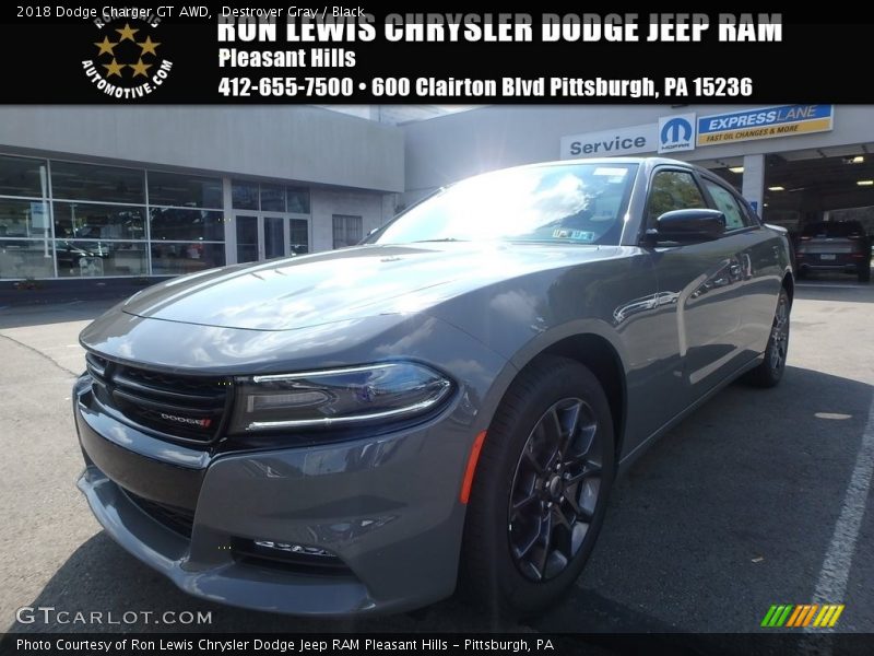 Destroyer Gray / Black 2018 Dodge Charger GT AWD