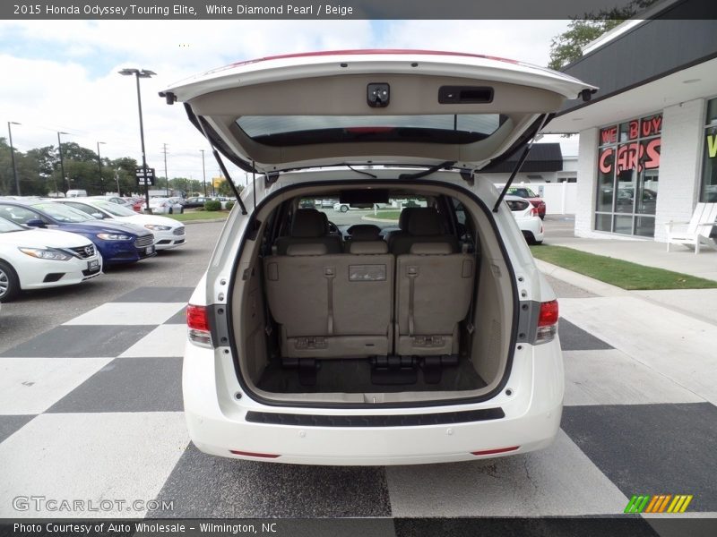 White Diamond Pearl / Beige 2015 Honda Odyssey Touring Elite