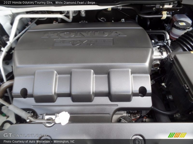 White Diamond Pearl / Beige 2015 Honda Odyssey Touring Elite