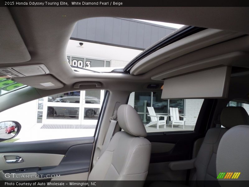 White Diamond Pearl / Beige 2015 Honda Odyssey Touring Elite