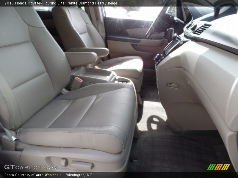 White Diamond Pearl / Beige 2015 Honda Odyssey Touring Elite