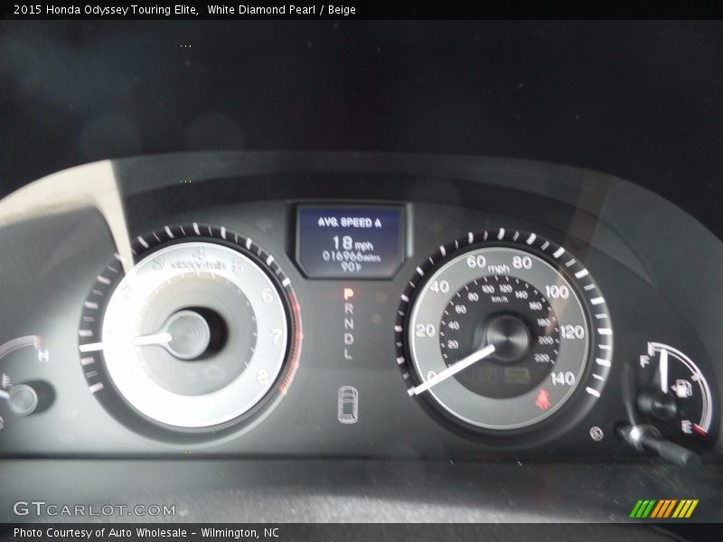 White Diamond Pearl / Beige 2015 Honda Odyssey Touring Elite