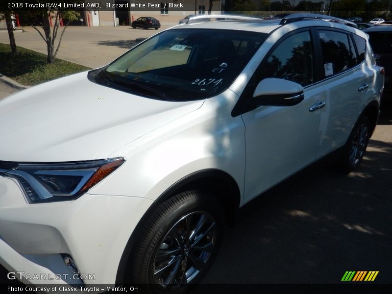 Blizzard White Pearl / Black 2018 Toyota RAV4 Limited AWD