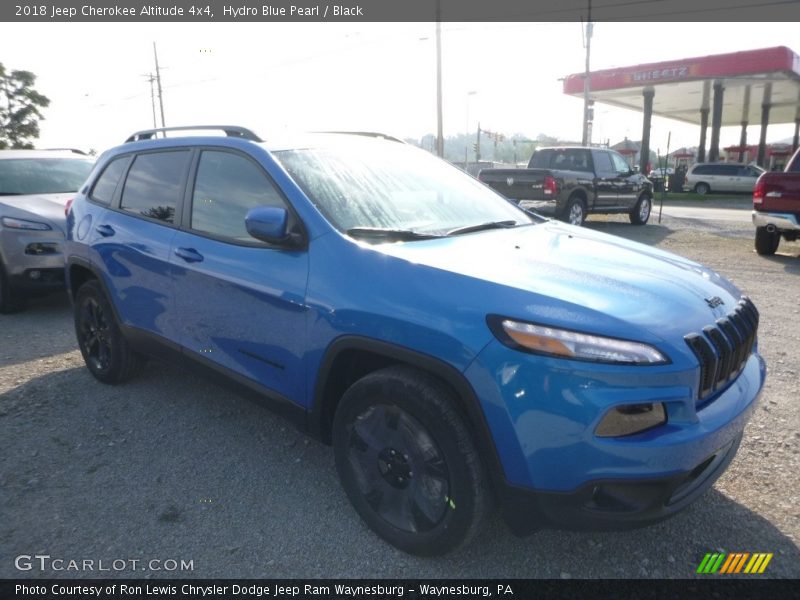 Hydro Blue Pearl / Black 2018 Jeep Cherokee Altitude 4x4