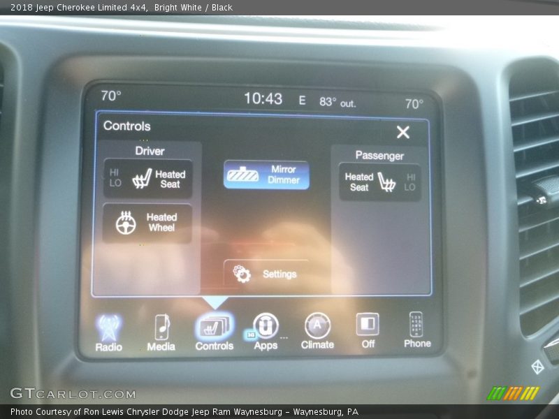 Bright White / Black 2018 Jeep Cherokee Limited 4x4