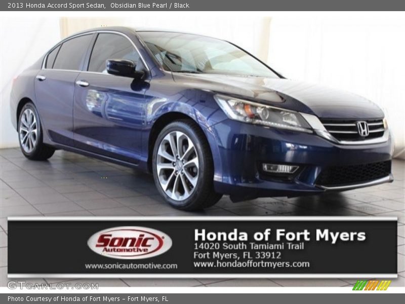 Obsidian Blue Pearl / Black 2013 Honda Accord Sport Sedan