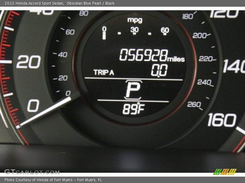 Obsidian Blue Pearl / Black 2013 Honda Accord Sport Sedan