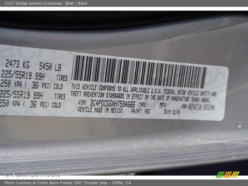 Billet / Black 2017 Dodge Journey Crossroad