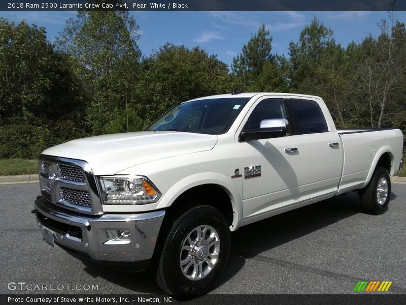 Pearl White / Black 2018 Ram 2500 Laramie Crew Cab 4x4