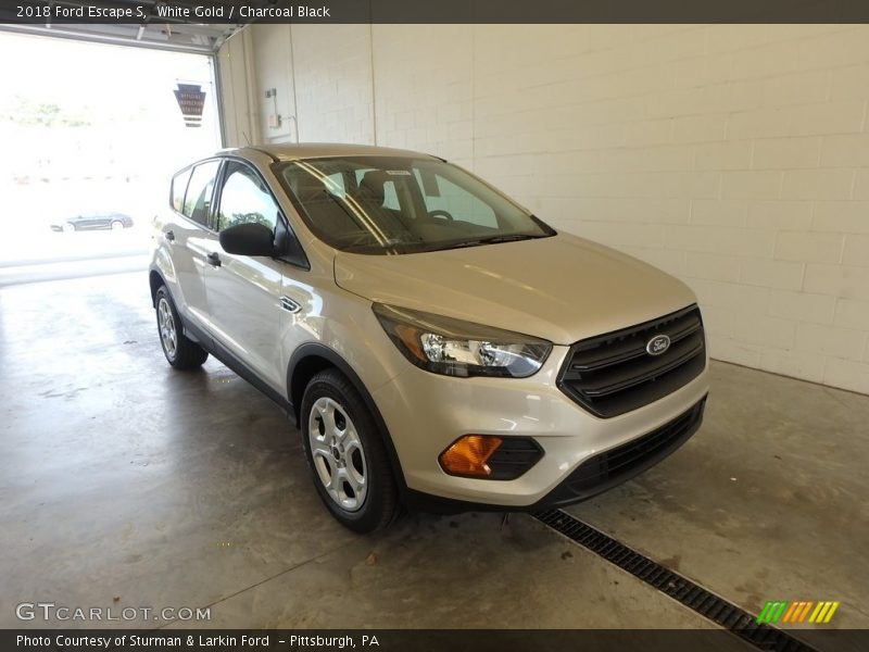 White Gold / Charcoal Black 2018 Ford Escape S