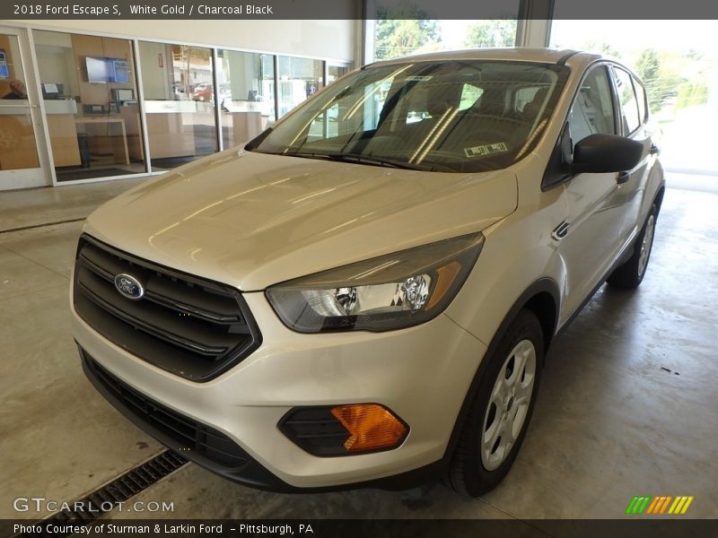 White Gold / Charcoal Black 2018 Ford Escape S