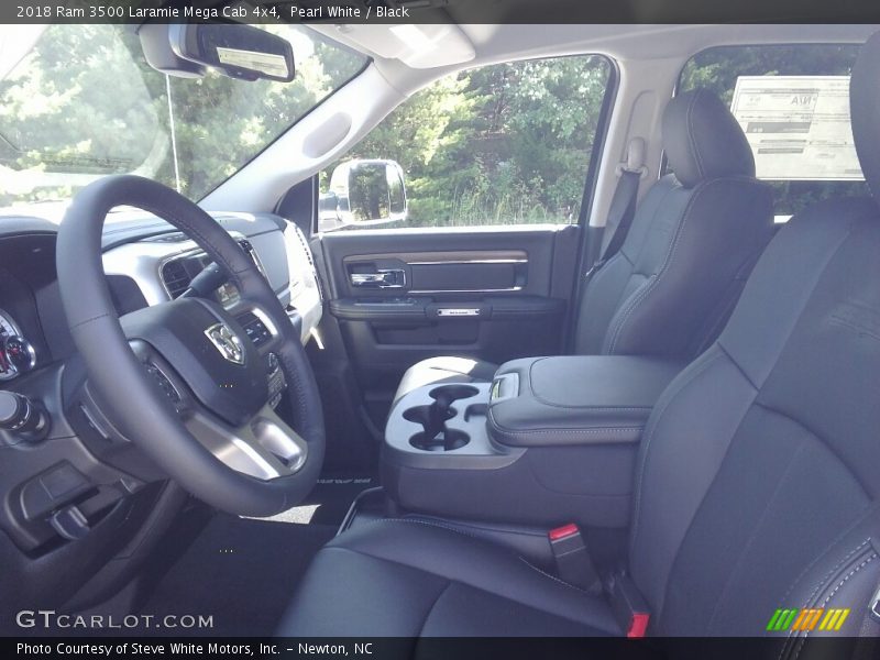 Pearl White / Black 2018 Ram 3500 Laramie Mega Cab 4x4