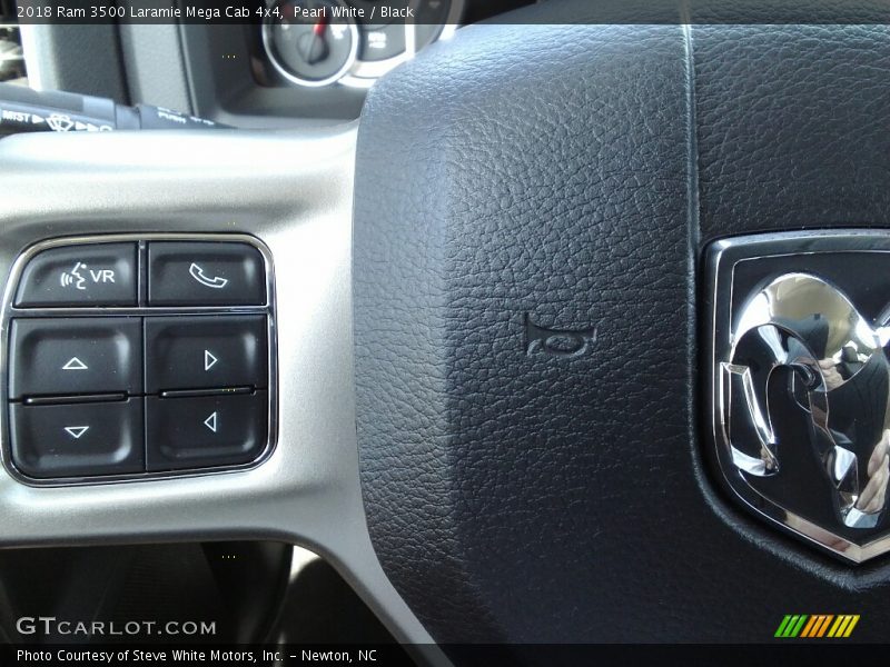 Pearl White / Black 2018 Ram 3500 Laramie Mega Cab 4x4