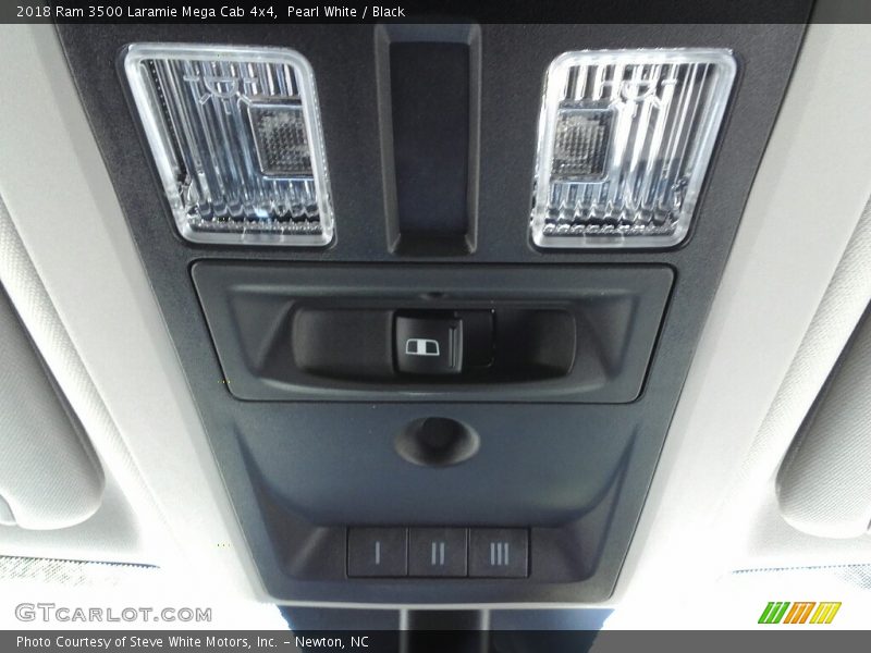 Pearl White / Black 2018 Ram 3500 Laramie Mega Cab 4x4