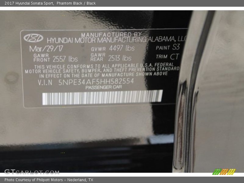 Phantom Black / Black 2017 Hyundai Sonata Sport