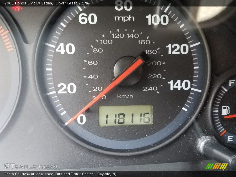 Clover Green / Gray 2001 Honda Civic LX Sedan