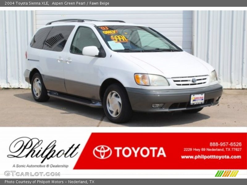 Aspen Green Pearl / Fawn Beige 2004 Toyota Sienna XLE