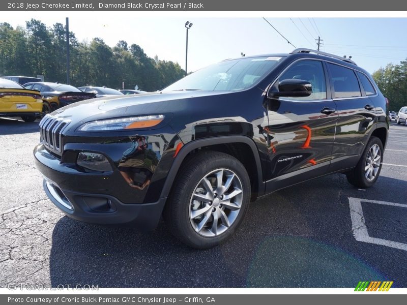 Diamond Black Crystal Pearl / Black 2018 Jeep Cherokee Limited