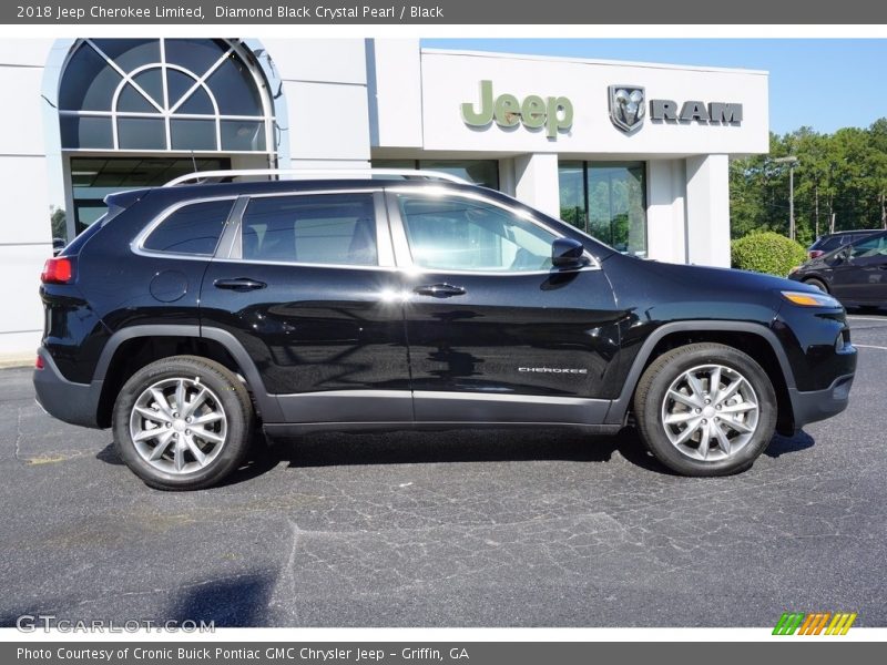 Diamond Black Crystal Pearl / Black 2018 Jeep Cherokee Limited
