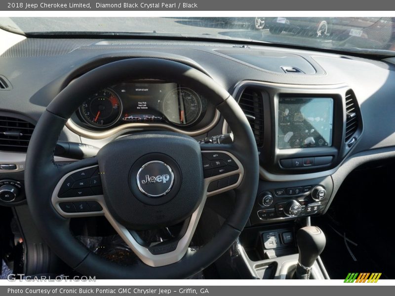 Diamond Black Crystal Pearl / Black 2018 Jeep Cherokee Limited