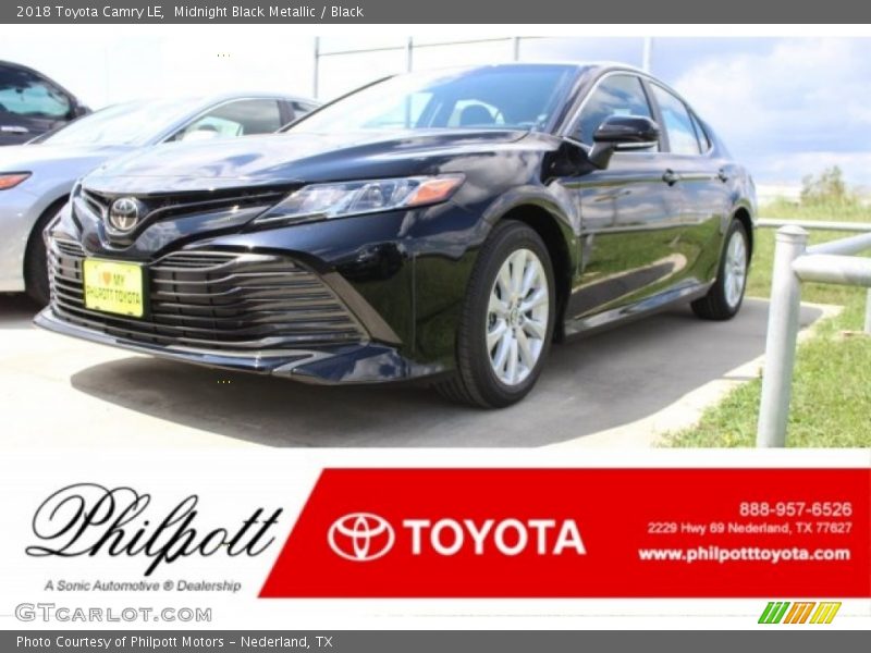 Midnight Black Metallic / Black 2018 Toyota Camry LE