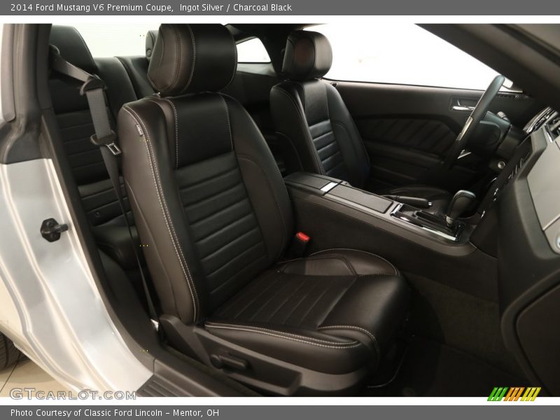 Ingot Silver / Charcoal Black 2014 Ford Mustang V6 Premium Coupe