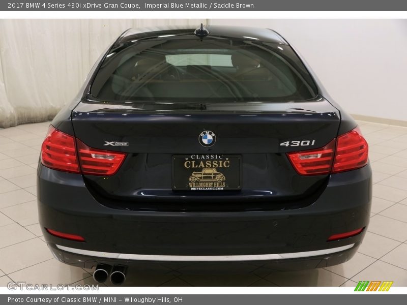 Imperial Blue Metallic / Saddle Brown 2017 BMW 4 Series 430i xDrive Gran Coupe