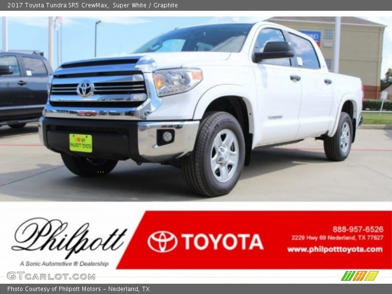 Super White / Graphite 2017 Toyota Tundra SR5 CrewMax