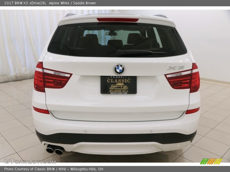 Alpine White / Saddle Brown 2017 BMW X3 xDrive28i