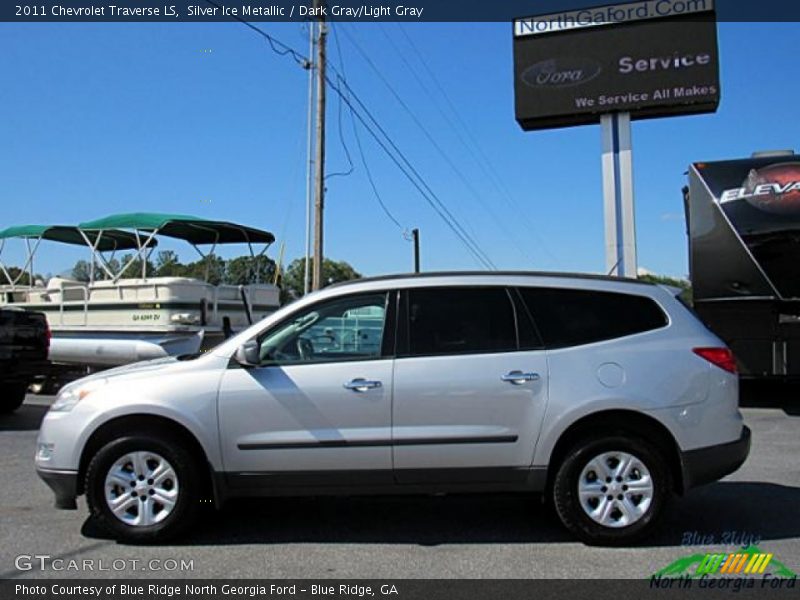 Silver Ice Metallic / Dark Gray/Light Gray 2011 Chevrolet Traverse LS