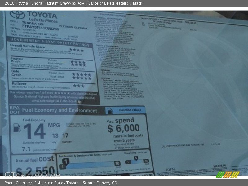 Barcelona Red Metallic / Black 2018 Toyota Tundra Platinum CrewMax 4x4