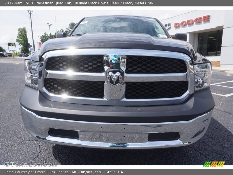 Brilliant Black Crystal Pearl / Black/Diesel Gray 2017 Ram 1500 Tradesman Quad Cab