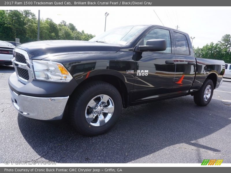 Brilliant Black Crystal Pearl / Black/Diesel Gray 2017 Ram 1500 Tradesman Quad Cab