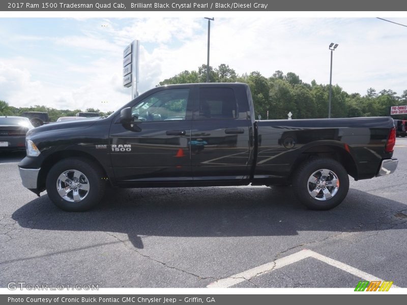 Brilliant Black Crystal Pearl / Black/Diesel Gray 2017 Ram 1500 Tradesman Quad Cab