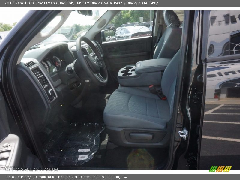 Brilliant Black Crystal Pearl / Black/Diesel Gray 2017 Ram 1500 Tradesman Quad Cab