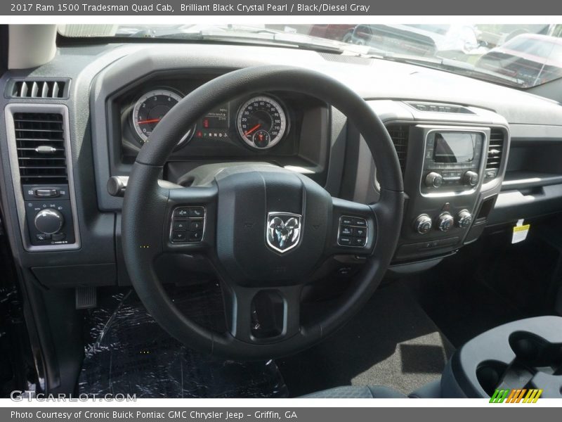 Brilliant Black Crystal Pearl / Black/Diesel Gray 2017 Ram 1500 Tradesman Quad Cab