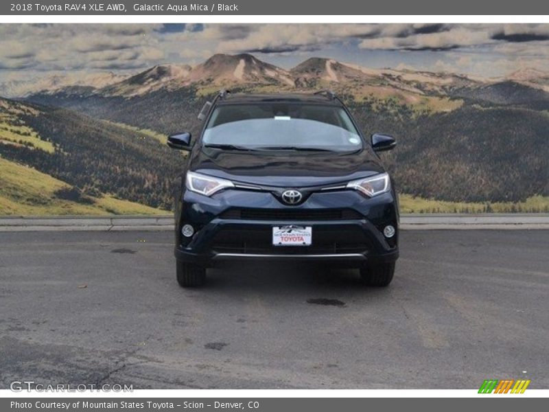 Galactic Aqua Mica / Black 2018 Toyota RAV4 XLE AWD